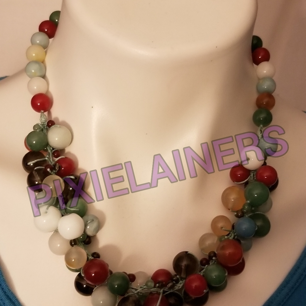 BNWT GENUINE Semi-Precious stone statement necklac